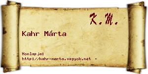 Kahr Márta névjegykártya