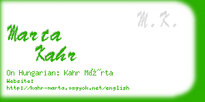 marta kahr business card